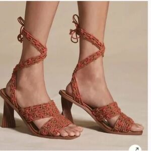 FL Sam Edelman Harleigh Crochet Macrame Boho Peasant Chic Art Farm Classy Heels